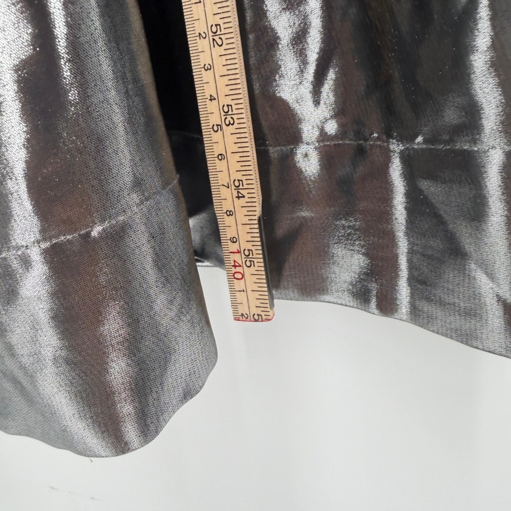 Anthropologie Somerset Maxi Dress Shine Metallic Silver Tiered Pockets 1X - Picture 15 of 16